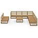 Set Divani Da Giardino 10 Pz Marrone Miele In Massello Di Pino - Foto miniatura 3