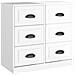 Credenza Bianco Lucido 70x35,5x67,5 Cm In Legno Multistrato - Foto miniatura 2