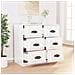 Credenza Bianco Lucido 70x35,5x67,5 Cm In Legno Multistrato - Foto miniatura 3