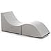 Letto Pieghevole Andreina, Pouf Trasformabile In Letto Singolo, 100% Made In Italy, Pouf Trasformabile In Una Chaise Longue In Ecopelle, Cm 130x50h50, Bianco - Foto miniatura 2