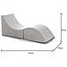 Letto Pieghevole Andreina, Pouf Trasformabile In Letto Singolo, 100% Made In Italy, Pouf Trasformabile In Una Chaise Longue In Ecopelle, Cm 130x50h50, Bianco - Foto miniatura 3