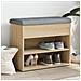 Panca Porta Scarpe Rovere Sonoma 62x32x50 Cm Legno Multistrato - Foto miniatura 1