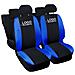 Coprisedili Auto Compatibili Per Clio, Made In Italy, Set Di Copri Sedili Anteriori E Posteriori Con Copri Poggiatesta Incluso, Tessuto Poliestere, Colore - Nero \blu Royal - Foto miniatura 1