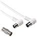 Cavo antenna 90° M /F con adattatore M /M, 3 metri, 75 dB, bianco - Foto miniatura 1
