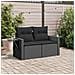 Divano Da Giardino Con Cuscini A 2 Posti Nero In Polyrattan - Foto miniatura 2