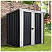 Casetta da Giardino in Lamiera di Acciaio con Doppia Porta, 147x86x134cm, Nero e Bianco - Foto miniatura 2