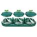 Set 3 Barattoli Per Spezie In Vetro Con Coperchi E Base In Plastica, Verde - Foto miniatura 1