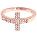 Anello Da Donna Con Croce Cz In Oro Rosa E Argento 925 - Eu49 - Us5 - Foto miniatura 1