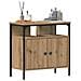 Mobile Lavabo Bagno Rovere Artigianale 60x30x60cm Truciolato - Foto miniatura 3