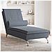 Chaise Longue Massaggi Con Capezzale Grigio Scuro In Velluto - Foto miniatura 1