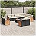 Set Divani Da Giardino 13pz Con Cuscini Nero In Polyrattan - Foto miniatura 1