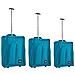 Set 3 Valigie Morbide Trolley Da Viaggio Azzurro Bagaglio A Mano 50-55-60 Cm - Foto miniatura 1