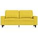 Divano A 2 Posti Giallo Chiaro 140 Cm In Tessuto - Foto miniatura 2