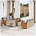 Set di Divani da Giardino  da 9 Pezzi con Cuscini in Rattan Beige e Acacia, Divano da Giardino a 2 Posti  con Cuscini in Rattan Beige, Set di Pranzo da Giardino a 3 Pezzi con Cuscini in Rattan Beige e Acacia - Foto miniatura 2