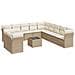 Set Divani da Giardino 12 pz con Cuscini Beige in Polyrattan - Foto miniatura 1