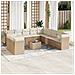 Set Divani da Giardino 12 pz con Cuscini Beige in Polyrattan - Foto miniatura 2