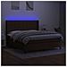 Letto a Molle Materasso e LED Marrone Scuro 160x200 cm Tessuto - Foto miniatura 3