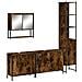 Set Mobili da Bagno 4 pz Rovere Fumo in Legno Multistrato - Foto miniatura 1