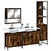 Set Mobili da Bagno 4 pz Rovere Fumo in Legno Multistrato - Foto miniatura 2