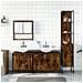 Set Mobili da Bagno 4 pz Rovere Fumo in Legno Multistrato - Foto miniatura 3