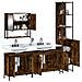 Set Mobili da Bagno 4 pz Rovere Fumo in Legno Multistrato - Foto miniatura 4
