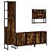 Set Mobili da Bagno 4 pz Rovere Fumo in Legno Multistrato - Foto miniatura 8