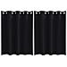 Tende con tende 2 pcs Nero 140x140cm Poliestere - Foto miniatura 1