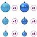 Set di Palle di Natale con 150 LED 61 pcs Blu Plastica - Foto miniatura 4
