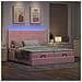 Struttura Letto Pouf con Materassi Rosa 160x200 cm Velluto - Foto miniatura 3