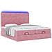 Struttura Letto Pouf con Materassi Rosa 160x200 cm Velluto - Foto miniatura 6