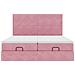 Struttura Letto Pouf con Materassi Rosa 160x200 cm Velluto - Foto miniatura 8