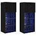 Mobiletti TV a parete 2 pcs Rovere Nero 40,5 x 30 x 90 cm - Foto miniatura 1