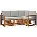 Set divani con cuscino 4 pcs Grigio Naturale e Chiaro - Foto miniatura 1