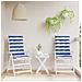 Cuscino da Esterno 2 pcs Blu e Bianco 120 x 50 x 7 cm Tessuto - Foto miniatura 2
