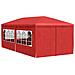 Tenda Party 600 x 300 x 255 cm Rosso PE e Acciaio - Foto miniatura 3