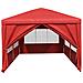 Tenda Party 600 x 300 x 255 cm Rosso PE e Acciaio - Foto miniatura 4