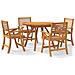 Set da Pranzo per Giardino 5 pz in Legno Massello di Acacia - Foto miniatura 1