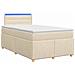 Letto box spring con materasso Crema 120 x 200 cm Tessuto - Foto miniatura 1