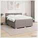Letto box spring con materasso Tortora 160 x 200 cm Tessuto - Foto miniatura 8