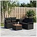Set di divani 6 pz Nero Rattan sintetico e Acciaio - Foto miniatura 5