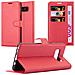 Custodia Compatibile Con Samsung Galaxy Note 8 In Rosso Carminio - Coperchio Protettiva Con Chiusura Magnetica, Funzione Stand E Tasca Per Le Carte - Foto miniatura 1