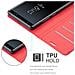 Custodia Compatibile Con Samsung Galaxy Note 8 In Rosso Carminio - Coperchio Protettiva Con Chiusura Magnetica, Funzione Stand E Tasca Per Le Carte - Foto miniatura 3