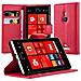 Custodia Compatibile Con Nokia Lumia 925 In Rosso Carminio - Coperchio Protettiva Con Chiusura Magnetica, Funzione Stand E Tasca Per Le Carte - Foto miniatura 1