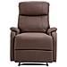 Poltrona Relax Manuale Con Schienale Reclinabile E Poggiapiedi In Similpelle Marrone - Foto miniatura 1