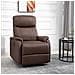 Poltrona Relax Manuale Con Schienale Reclinabile E Poggiapiedi In Similpelle Marrone - Foto miniatura 3