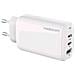 Pd Fast Charger 65w 1 Usb + 2 Type-c White - Foto miniatura 1