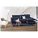 Divano Letto Alda, Divano Ad Angolo, 100% Made In Italy, Sofà Con Apertura Girevole, Con Penisola Contenitore Sinistra, Con Braccioli Standard, Cm 280x95h85, Blu - Foto miniatura 3