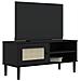 Mobile Tv Senja Aspetto Rattan Nero 106x40x49 Cm Massello Pino - Foto miniatura 3