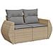Divano Da Giardino Con Cuscini A 2 Posti Beige In Polyrattan - Foto miniatura 1