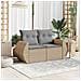 Divano Da Giardino Con Cuscini A 2 Posti Beige In Polyrattan - Foto miniatura 2